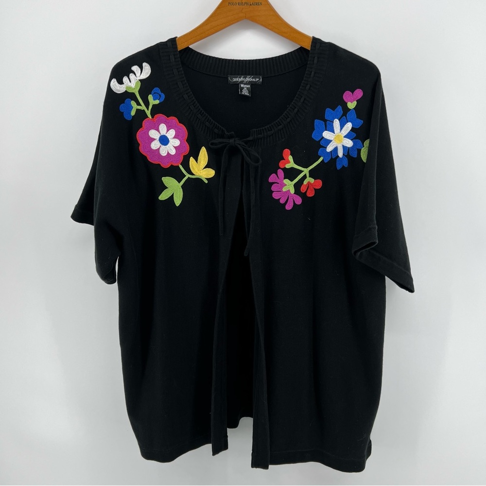 embroidered sweater cardigan size 1x